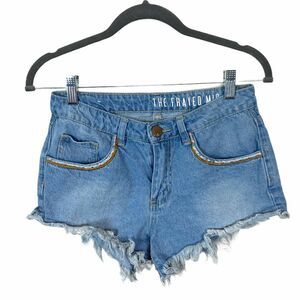 Cotton On Denim Shorts Cut-Off Embroidered Jean  sz 2 Booty Shorts Festival